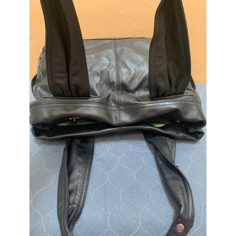 B MAKOWSKY Large Butter Soft Black Leather Double Strap Shoulder Bag Tote - Picture 6 of 16